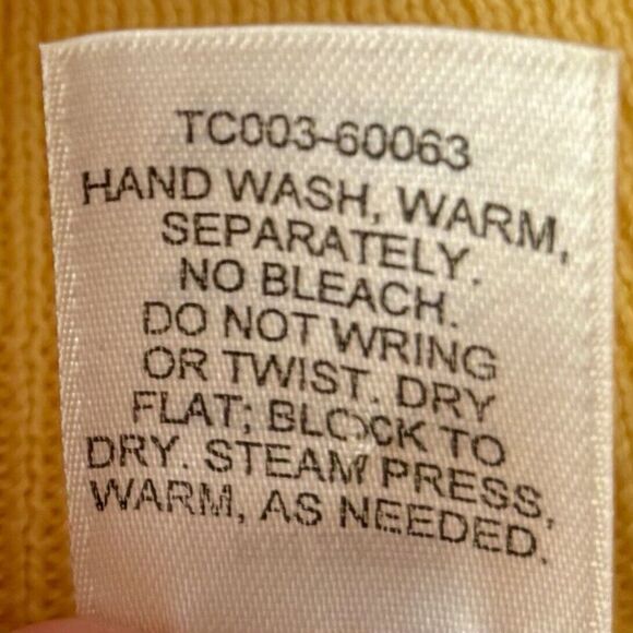 Pendleton Yellow Long Sleeve Sweater Women's Size XL Cotton Pullover Made in USA - Picture 8 of 8